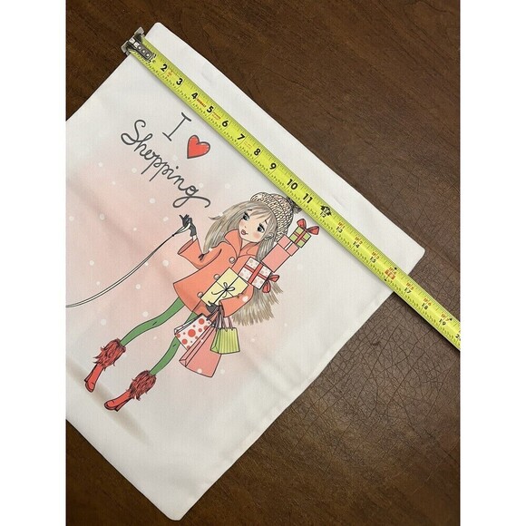 Throw Pillow Cover Cute Girl With Dog Puppy On Leash 16.5” X 16.5” Home Decor - Picture 7 of 7